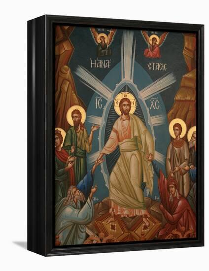 Greek Orthodox Icon of Christ's Resurrection, Thessalonica, Macedonia, Greece, Europe-Godong-Framed Premier Image Canvas