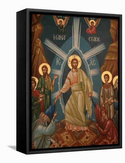 Greek Orthodox Icon of Christ's Resurrection, Thessalonica, Macedonia, Greece, Europe-Godong-Framed Premier Image Canvas