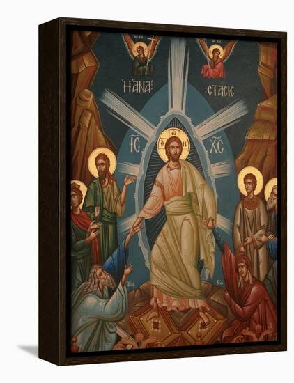 Greek Orthodox Icon of Christ's Resurrection, Thessalonica, Macedonia, Greece, Europe-Godong-Framed Premier Image Canvas