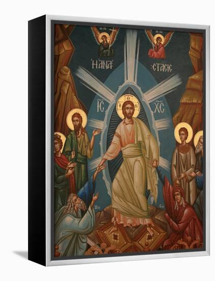 Greek Orthodox Icon of Christ's Resurrection, Thessalonica, Macedonia, Greece, Europe-Godong-Framed Premier Image Canvas