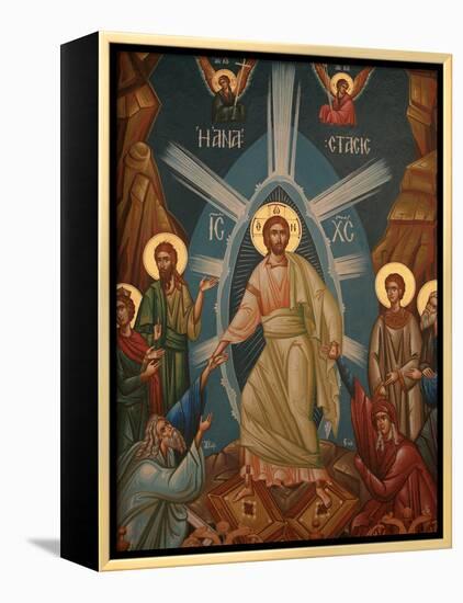 Greek Orthodox Icon of Christ's Resurrection, Thessalonica, Macedonia, Greece, Europe-Godong-Framed Premier Image Canvas