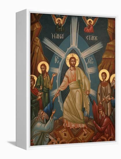 Greek Orthodox Icon of Christ's Resurrection, Thessalonica, Macedonia, Greece, Europe-Godong-Framed Premier Image Canvas