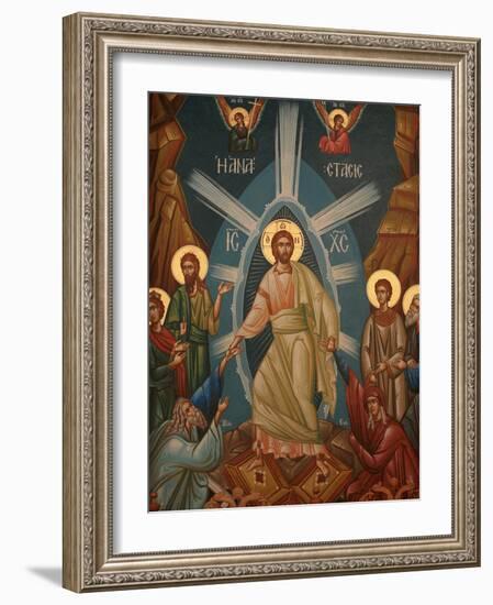 Greek Orthodox Icon of Christ's Resurrection, Thessalonica, Macedonia, Greece, Europe-Godong-Framed Photographic Print