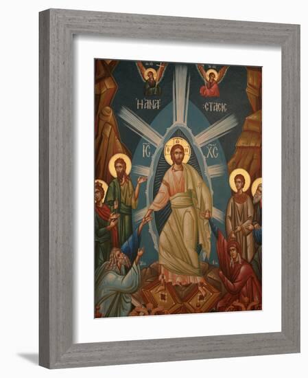 Greek Orthodox Icon of Christ's Resurrection, Thessalonica, Macedonia, Greece, Europe-Godong-Framed Photographic Print