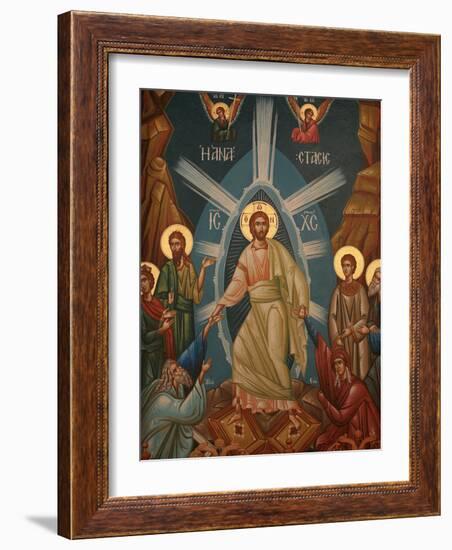 Greek Orthodox Icon of Christ's Resurrection, Thessalonica, Macedonia, Greece, Europe-Godong-Framed Photographic Print