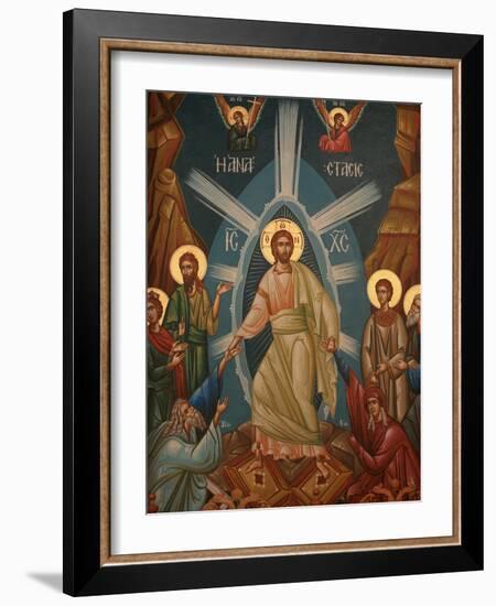 Greek Orthodox Icon of Christ's Resurrection, Thessalonica, Macedonia, Greece, Europe-Godong-Framed Photographic Print