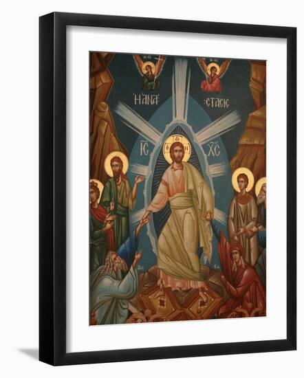 Greek Orthodox Icon of Christ's Resurrection, Thessalonica, Macedonia, Greece, Europe-Godong-Framed Photographic Print