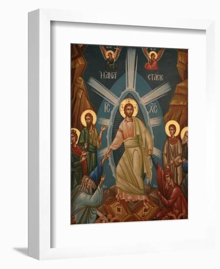 Greek Orthodox Icon of Christ's Resurrection, Thessalonica, Macedonia, Greece, Europe-Godong-Framed Photographic Print