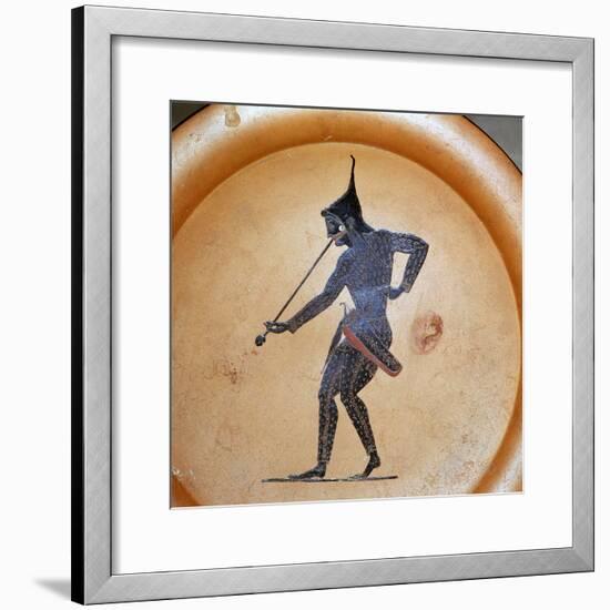 Greek painting of a Scythian archer blowing a trumpet, 6th century BC-Unknown-Framed Giclee Print