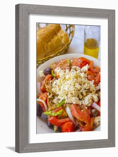 Greek Panzanella Salad, Kalymnos, Dodecanese, Greek Islands, Greece, Europe-Neil Farrin-Framed Premium Photographic Print