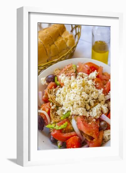 Greek Panzanella Salad, Kalymnos, Dodecanese, Greek Islands, Greece, Europe-Neil Farrin-Framed Premium Photographic Print