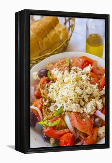 Greek Panzanella Salad, Kalymnos, Dodecanese, Greek Islands, Greece, Europe-Neil Farrin-Framed Premier Image Canvas