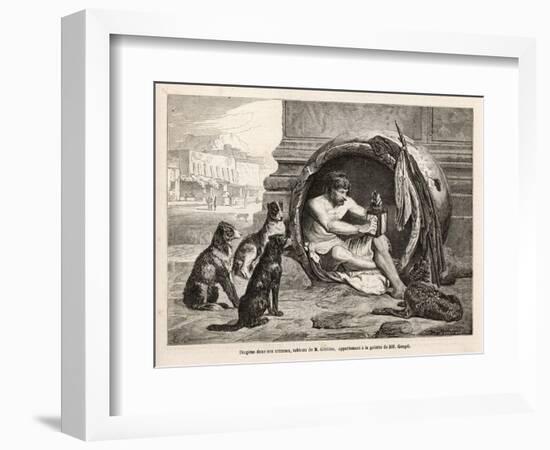 Greek Philosopher in His Home-Gerome-Framed Art Print