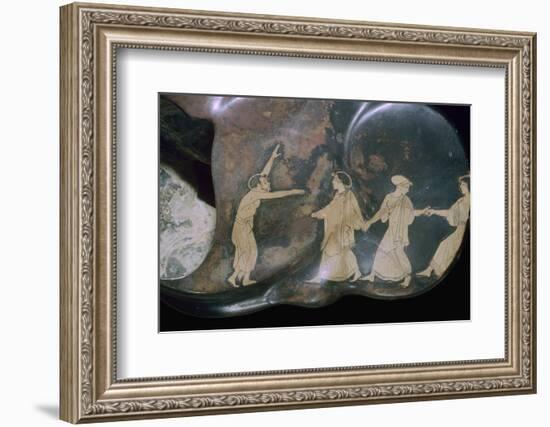 Greek red-figure astragalos with dancing figures, 5th century BC. Artist: Unknown-Unknown-Framed Photographic Print