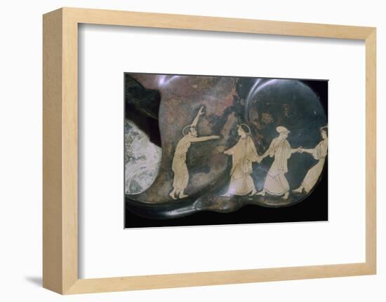 Greek red-figure astragalos with dancing figures, 5th century BC. Artist: Unknown-Unknown-Framed Photographic Print