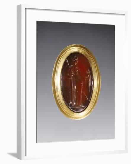 Greek Ring Inset with Intaglio Representing Fortuna-null-Framed Photographic Print