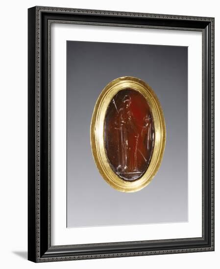 Greek Ring Inset with Intaglio Representing Fortuna-null-Framed Photographic Print