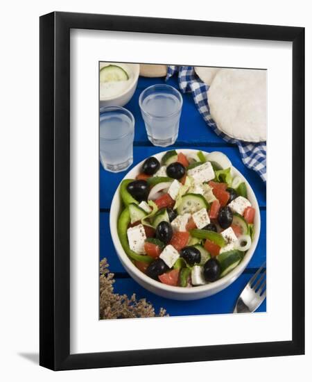 Greek Salad with Feta and Olives, Greek Food, Greece, Europe-Nico Tondini-Framed Photographic Print