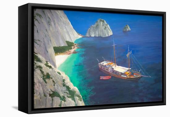 Greek Schooner (Oil on Board)-William Ireland-Framed Premier Image Canvas