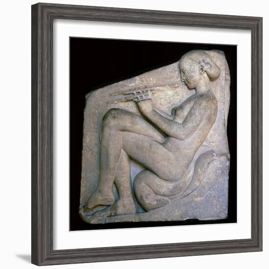 Greek sculpture of a girl playing a flute, 5th century BC. Artist: Unknown-Unknown-Framed Giclee Print