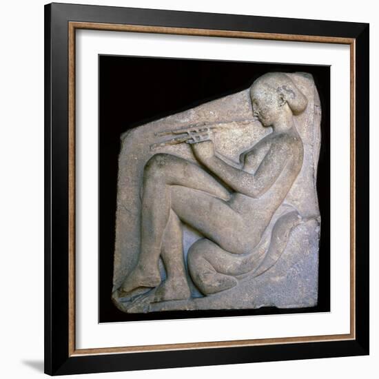 Greek sculpture of a girl playing a flute, 5th century BC. Artist: Unknown-Unknown-Framed Giclee Print