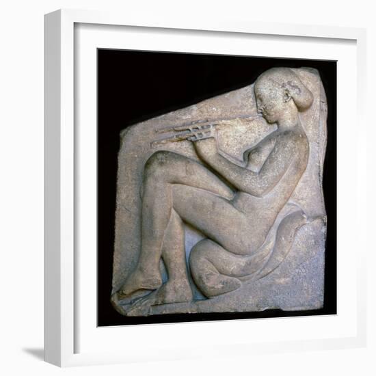 Greek sculpture of a girl playing a flute, 5th century BC. Artist: Unknown-Unknown-Framed Giclee Print