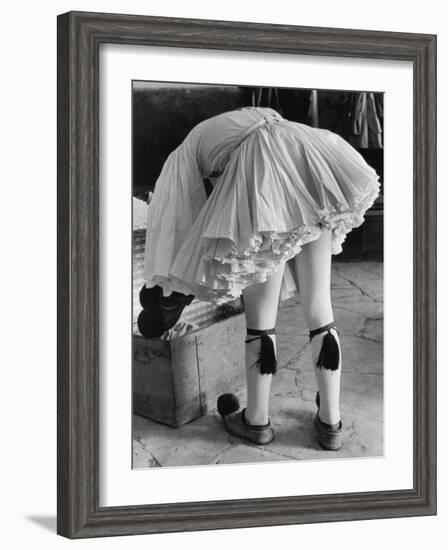 Greek Soldier of the Elite Evzone Guard Wearing Traditional 19th Century Uniform For a Ceremony-Alfred Eisenstaedt-Framed Photographic Print
