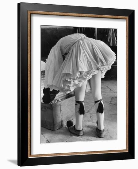 Greek Soldier of the Elite Evzone Guard Wearing Traditional 19th Century Uniform For a Ceremony-Alfred Eisenstaedt-Framed Photographic Print