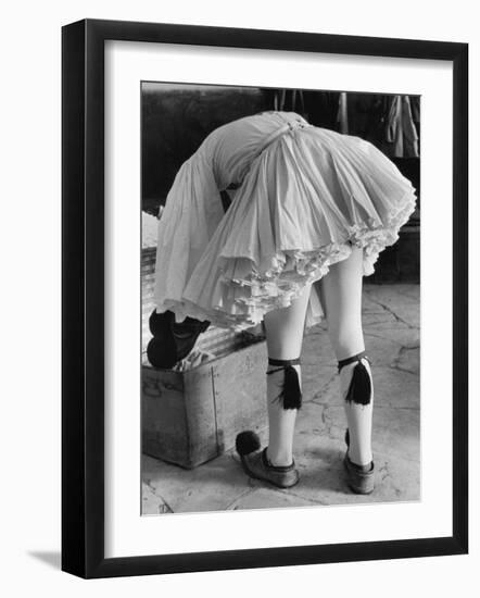 Greek Soldier of the Elite Evzone Guard Wearing Traditional 19th Century Uniform For a Ceremony-Alfred Eisenstaedt-Framed Photographic Print