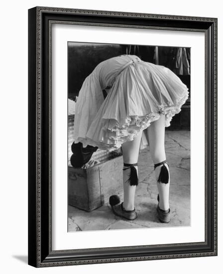 Greek Soldier of the Elite Evzone Guard Wearing Traditional 19th Century Uniform For a Ceremony-Alfred Eisenstaedt-Framed Photographic Print