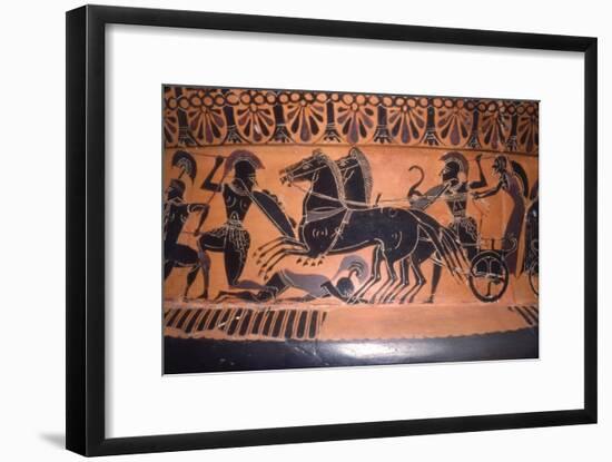 Greek Soldiers and Chariot in Battle, vase painting, c6th century BC-Unknown-Framed Giclee Print