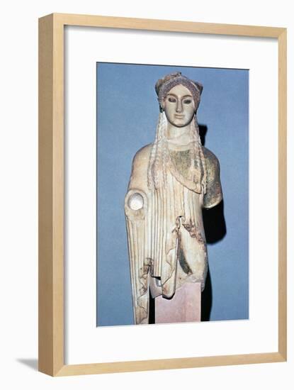 Greek statue Kore 674 from the Acropolis, 6th century BC. Artist: Unknown-Unknown-Framed Giclee Print