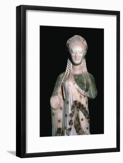 Greek statue Kore 675, 6th century BC. Artist: Unknown-Unknown-Framed Giclee Print