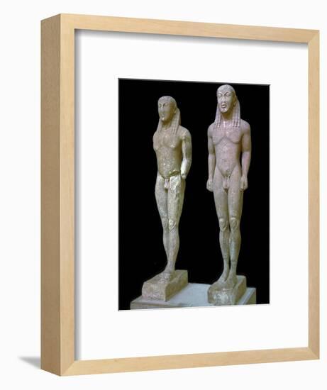 Greek statues of Kleobis and Biton, 6th century BC. Artist: Unknown-Unknown-Framed Giclee Print