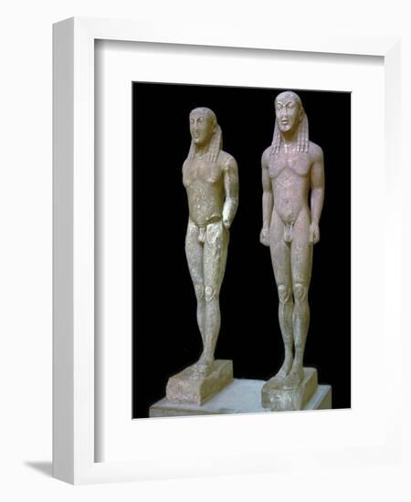 Greek statues of Kleobis and Biton, 6th century BC. Artist: Unknown-Unknown-Framed Giclee Print