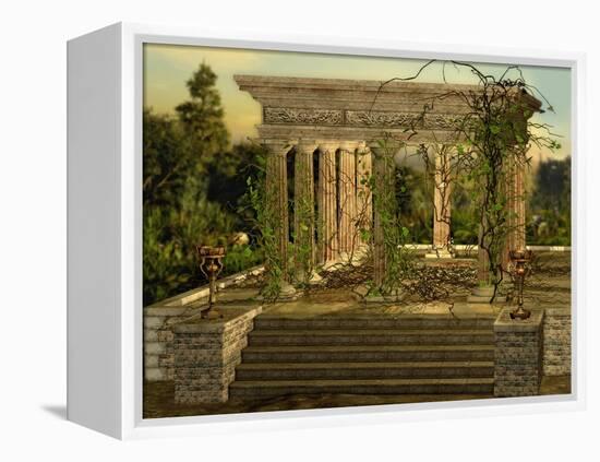 Greek Temple-Atelier Sommerland-Framed Stretched Canvas