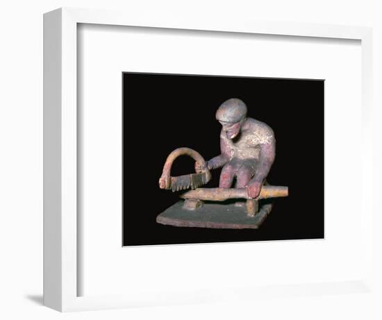 Greek terracotta figure of a man sawing wood, 6th century BC. Artist: Unknown-Unknown-Framed Giclee Print