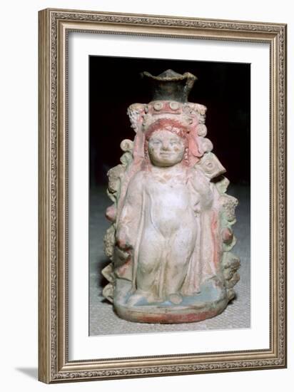 Greek terracotta oil flask of the infant Dionysus. Artist: Unknown-Unknown-Framed Giclee Print