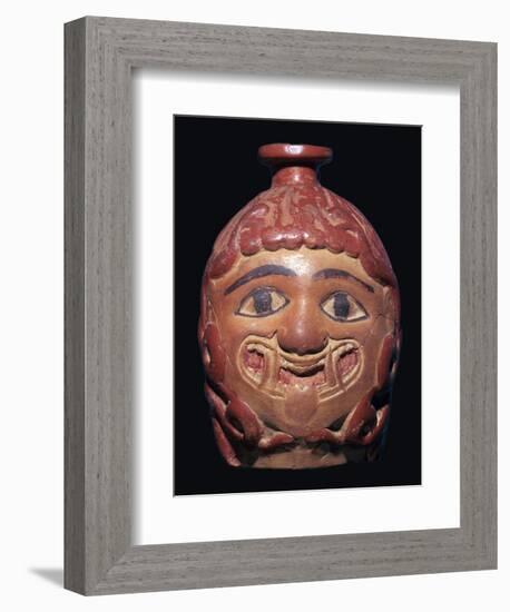 Greek terracotta scent bottle in the shape of a gorgon's head made in Rhodes-Unknown-Framed Giclee Print