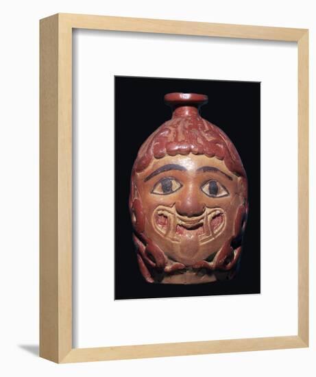 Greek terracotta scent bottle in the shape of a gorgon's head made in Rhodes-Unknown-Framed Giclee Print