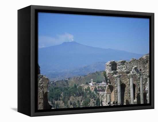 Greek Theatre and Mount Etna, Taormina, Sicily, Italy-J Lightfoot-Framed Premier Image Canvas