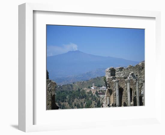 Greek Theatre and Mount Etna, Taormina, Sicily, Italy-J Lightfoot-Framed Photographic Print