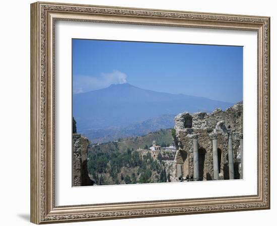 Greek Theatre and Mount Etna, Taormina, Sicily, Italy-J Lightfoot-Framed Photographic Print