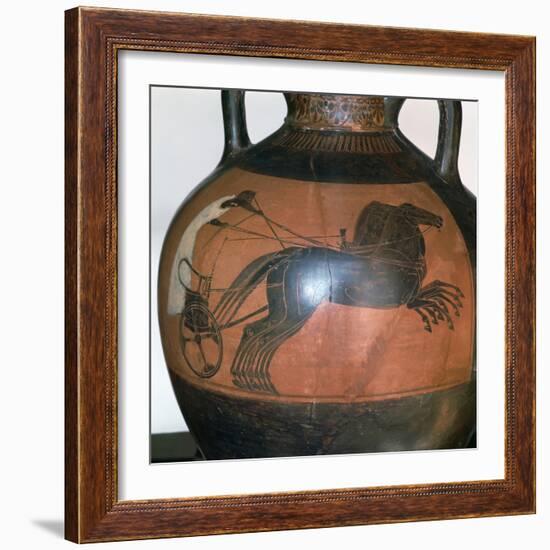 Greek Vase Depicting a Chariot, C5th-6th Century Bc-null-Framed Photographic Print