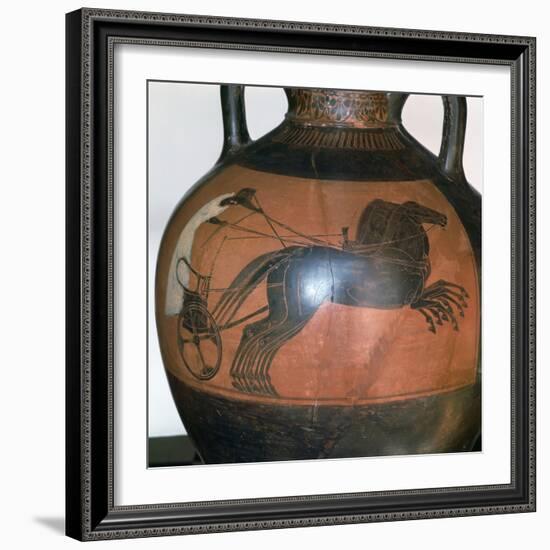 Greek Vase Depicting a Chariot, C5th-6th Century Bc-null-Framed Photographic Print