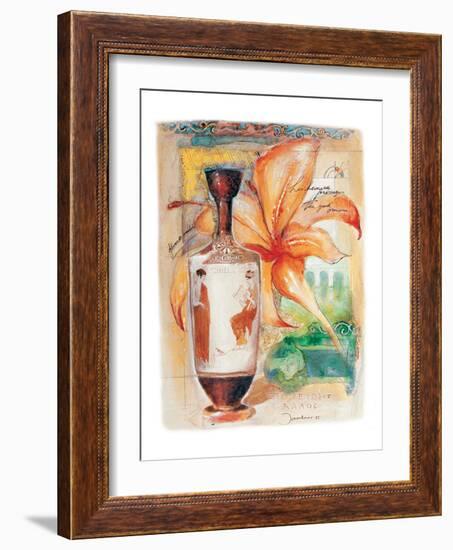 Greek Vase & Firelily-Joadoor-Framed Art Print