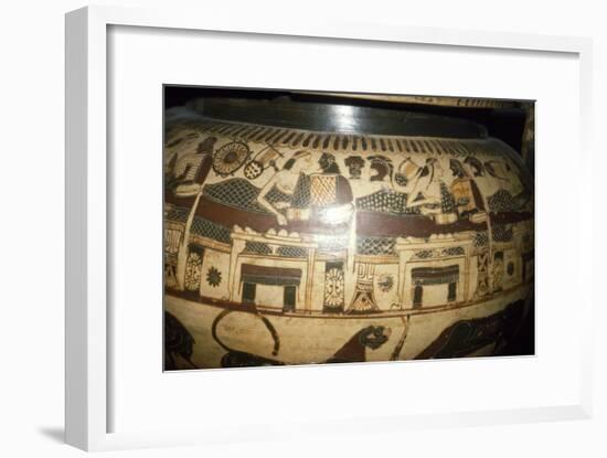 Greek Vase-Painting, A Banquet, possibly Funerary, c5th century BC-Unknown-Framed Giclee Print