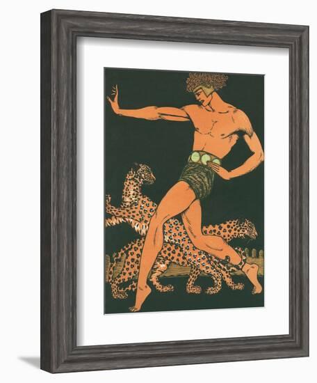 Greek Warrior with Leopards-null-Framed Art Print