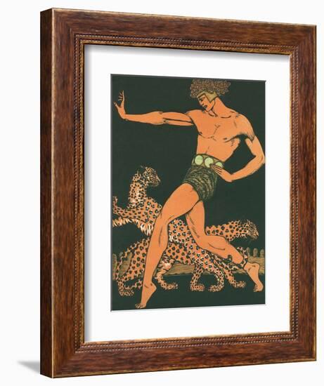 Greek Warrior with Leopards-null-Framed Art Print