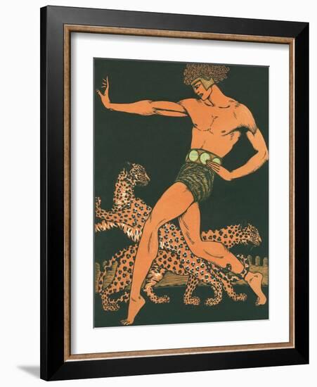 Greek Warrior with Leopards-null-Framed Art Print